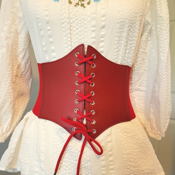 New Red Lace Corset‎ Belt Size Small - Picture 2 of 9